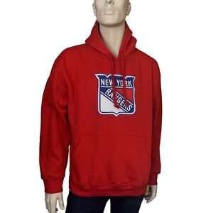 NHL New York Rangers Fleece Hoodie Sweatshirt Fan Cotton Embroidered Crest NWT